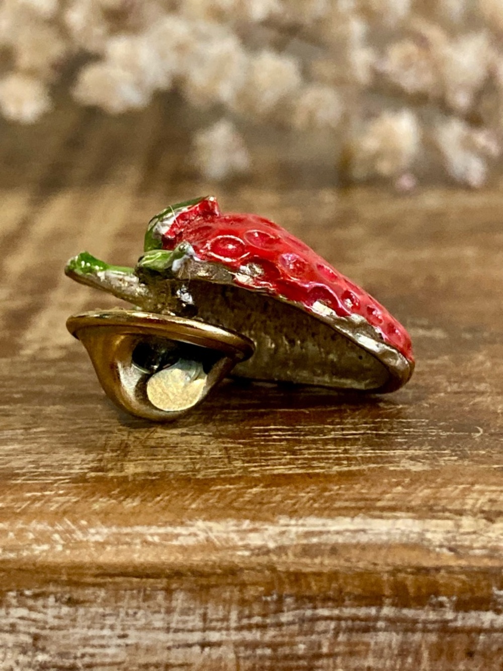 Vintage Ballou Small Red Strawberry Lapel Pin - Picture 5 of 16